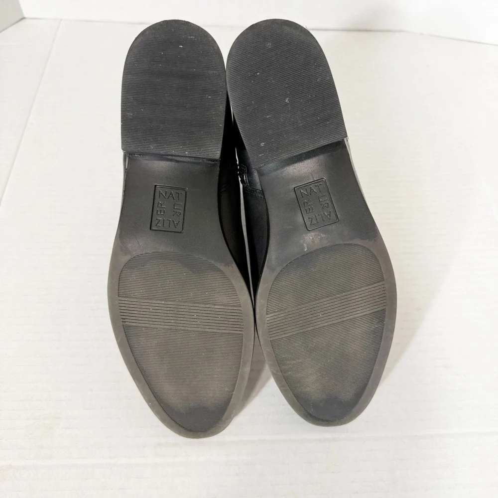 Naturalizer Robyn Womens Black Leather Minimalist Block Heel Bootie Size 8.5